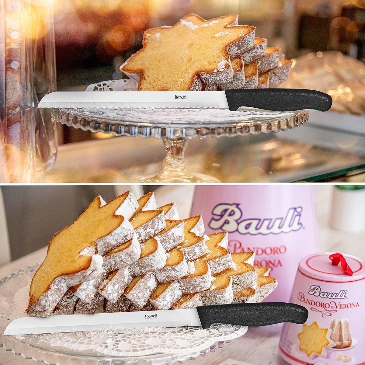 Couteau à Gâteau Fixwell®, Rose, Couteau à Pâtisserie Tranchant Avec Coupe à La Scie Pour Tartes, Gâteaux, Etc. 2 Couteau à Gâteau Fixwell®, Rose, Couteau à Pâtisserie Tranchant Avec Coupe à La Scie Pour Tartes, Gâteaux, Etc. – Image 2