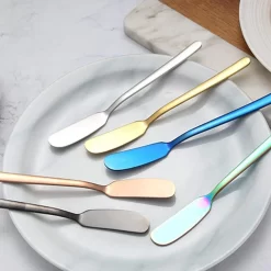 Doodadeals® | Couteaux à Beurre Cuivre | Couteau à Beurre | Couteaux De Lubrification | Couteaux à Tapas | ACIER INOXYDABLE | 2 Pièces