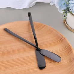 Doodadeals® | Couteau à Beurre Zwart Mat | Couteau à Beurre | Couteaux De Lubrification | Couteaux à Tapas | ACIER INOXYDABLE | 2 Pièces -Fournitures De Cuisine Boutique 1200x1200 493