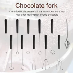 11 Pcs Fourchette à Chocolat, Couverts à Chocolat, Set De Fourchettes à Trempette à Chocolat En Acier Inoxydable Avec Poignée D'Isolation Thermique Pour Chocolat Pralines Fruit Candy Cake Fondue (Argent) -Fournitures De Cuisine Boutique 1200x1200 551