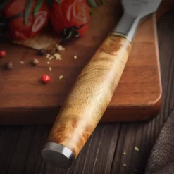 Fourchette à Viande Professionnelle/fourchette De Cuisine/fourchette à Découper | Série HEZHEN B30 | Manche En Bois D'avion Avec Mosaïque De Rivets -Fournitures De Cuisine Boutique 1200x1200 554