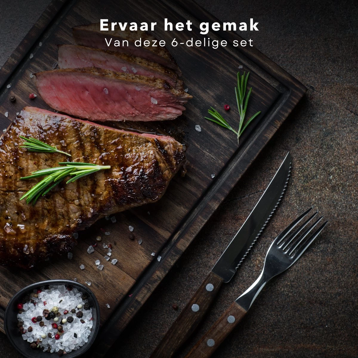 Set De 6 Fourchettes à Steak Cheqo® - 19,5 Cm - Manche En Acier Inoxydable Et Bois - Perfect Pour Le BBQ - Fourchettes à Steak 4 Set De 6 Fourchettes à Steak Cheqo® - 19,5 Cm - Manche En Acier Inoxydable Et Bois - Perfect Pour Le BBQ - Fourchettes à Steak – Image 4