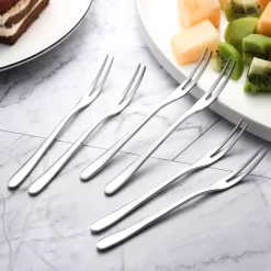 House Of Husk™ Golden Fourchettes à Dessert - Double Face - Tiges De Cocktail Sticks - Réutilisable - Fruit - Snack - Fourchettes - Fourchettes à Gâteau - Acier Inoxydable - Or - Set De 6 -Fournitures De Cuisine Boutique 1200x1200 580