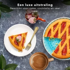 Cheqo® Fourchettes à Pâtisserie Dorées - Fourchettes à Fourchettes à Dessert Or - Couverts Or - Fourchettes à Gâteaux - Petites Fourchettes - Fourchettes à Cocktail - 4 Pièces - Or -Fournitures De Cuisine Boutique 1200x1200 594