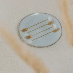 Oliva's - Fourchettes à Pâtisserie - Fourchettes à Gâteaux - Petites Fourchettes - Set De 4 Pièces - Or / Wit -Fournitures De Cuisine Boutique 1200x1200 609