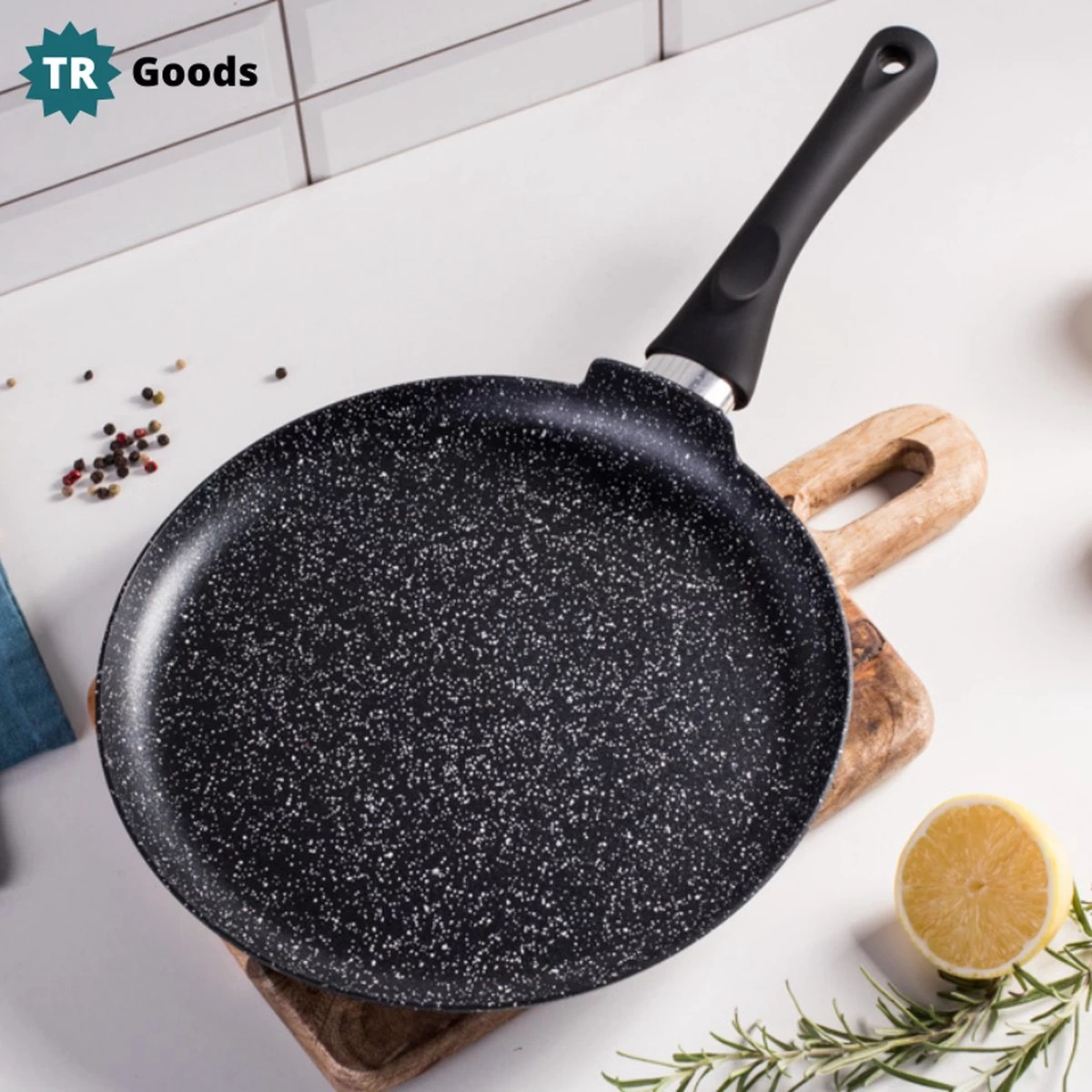 TR Goods - Poêle à Crêpes Ø25cm - Poêle à Crêpes - Olimp Zwart - Antiadhésif - Revêtement Antiadhésif - Convient Pour L'induction 4 TR Goods - Poêle à Crêpes Ø25cm - Poêle à Crêpes - Olimp Zwart - Antiadhésif - Revêtement Antiadhésif - Convient Pour L'induction – Image 4