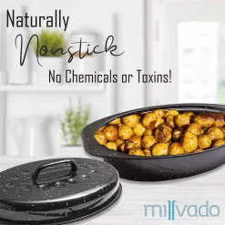 Millvado Granite Collection - Pan à Rôtir Ovale - Casserole Ovale / Casserole Avec Couvercle - Casserole De Jeu De 28 Cm 9 Millvado Granite Collection - Pan à Rôtir Ovale - Casserole Ovale / Casserole Avec Couvercle - Casserole De Jeu De 28 Cm -Fournitures De Cuisine Boutique 1200x1200 651