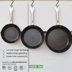 Jazz Set De Poêles à Frire Induction 2 Pièces 24 Et 28 Cm Acier Carbone Noir - Revêtement Antiadhésif Pré-assaisonné -Fournitures De Cuisine Boutique 1200x1200 668