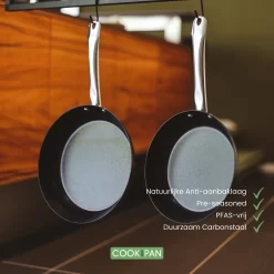 Jazz Set De Poêles à Frire Induction 2 Pièces 24 Et 28 Cm Acier Carbone Noir - Revêtement Antiadhésif Pré-assaisonné -Fournitures De Cuisine Boutique 1200x1200 669