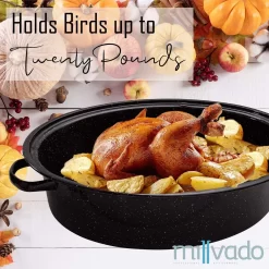 Millvado Granite Collection - Pan à Rôtir Ovale - Casserole Ovale / Casserole Avec Couvercle - Casserole De Jeu De 48 Cm -Fournitures De Cuisine Boutique 1200x1200 693