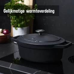 Poêle En Fonte Daumonet - Cocotte Rond - Ø 29 Cm - 5,4 Litres - Émail - Convient à Toutes Les Sources De Chaleur - Electrique - Gaz - Halogène - Induction - Céramique - Va Au Lave-vaisselle - Noir -Fournitures De Cuisine Boutique 1200x1200 711