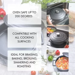 Cocotte Fonte Nuovva Avec Couvercle - 3,9L / 28cm - Revêtement Antiadhésif - Poignées Ergonomiques - Cocotte Passe Au Four - Idéale Pour La Cuisson Classique Cocotte Fonte 29 Cm - Convient à Toutes Les Sources De Chaleur 11 Cocotte Fonte Nuovva Avec Couvercle - 3,9L / 28cm - Revêtement Antiadhésif - Poignées Ergonomiques - Cocotte Passe Au Four - Idéale Pour La Cuisson Classique Cocotte Fonte 29 Cm - Convient à Toutes Les Sources De Chaleur -Fournitures De Cuisine Boutique 1200x1200 729