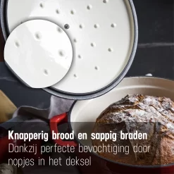 Poêle En Fonte Daumonet - Cocotte Rond - Ø 26 Cm - 5,4 Litres - Émail - Convient à Toutes Les Sources De Chaleur - Electrique - Gaz - Halogène - Induction - Céramique - Va Au Lave-vaisselle - Rouge Cérise -Fournitures De Cuisine Boutique 1200x1200 745