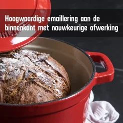 Poêle En Fonte Daumonet - Cocotte Rond - Ø 26 Cm - 5,4 Litres - Émail - Convient à Toutes Les Sources De Chaleur - Electrique - Gaz - Halogène - Induction - Céramique - Va Au Lave-vaisselle - Rouge Cérise -Fournitures De Cuisine Boutique 1200x1200 750