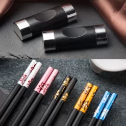 Ensemble à Sushi De Luxe - Ensemble à Sushi Pour 4 Personnes - Avec 4 Paires De Baguettes En Bois De Luxe - Y Compris 4x Porte- Baguettes - Ensemble De Baguettes - Pour 4 Personnes - Bâtonnets à Sushi - Porte-baguettes