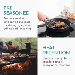 Navaris En Fonte Navaris - Poêle En Fonte - Poêle Ronde - Convient à Toutes Les Sources De Chaleur - � 30 Cm - Avec Poignée Amovible - Zwart -Fournitures De Cuisine Boutique 1200x1200 764