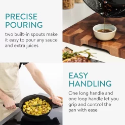 Navaris En Fonte Navaris - Poêle En Fonte - Poêle Ronde - Convient à Toutes Les Sources De Chaleur - � 30 Cm - Avec Poignée Amovible - Zwart -Fournitures De Cuisine Boutique 1200x1200 765