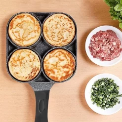 Pureen® 4 En 1 Frying Pan Non Stick - Casseroles Et Poêles - Quatre Pièces - Quatre Trous - Accessoires De Vêtements Pour Bébé De Cuisine - Omelette Pan - Pour Les Burgers Et Les œufs - Crêpes - Geen Fumée - Résistant Aux Taches -Fournitures De Cuisine Boutique 1200x1200 768