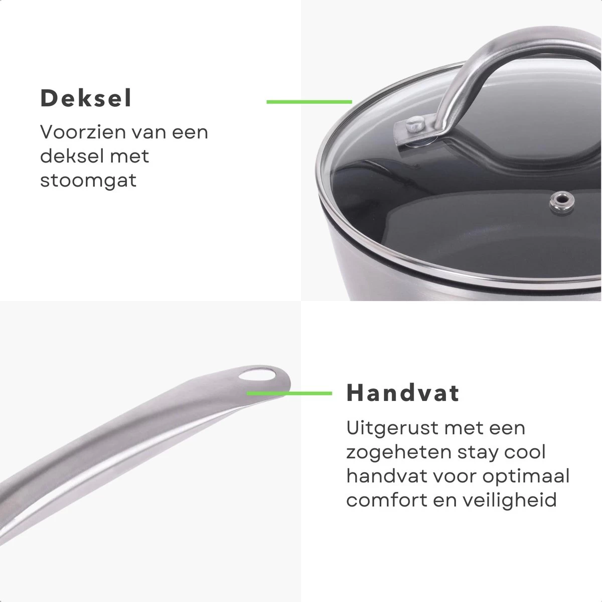 Casserole Cheqo® Aluminium - Ø 18cm - 2.5L - Couvercle Inclus - Tous Feux - Gaz, Electrique, Céramique, Induction, Halogène, Four - Passe Au Lave-Vaisselle - Sans PFOA 2 Casserole Cheqo® Aluminium - Ø 18cm - 2.5L - Couvercle Inclus - Tous Feux - Gaz, Electrique, Céramique, Induction, Halogène, Four - Passe Au Lave-Vaisselle - Sans PFOA – Image 2