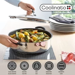 COOLINATO Cocotte En Inox Avec Couvercle En Verre 24 Cm 2,9 L, Cocotte Avec Couvercle Et Anses En Silicone, Passe Au Lave-vaisselle -Fournitures De Cuisine Boutique 1200x1200 828