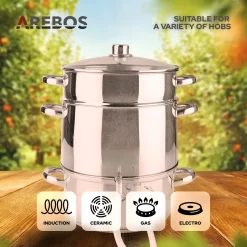 AREBOS Presse Fruits Extracteur Vapeur Presse-agrumes Cuiseur Vapeur Extracteur De Jus Ø 26cm -Fournitures De Cuisine Boutique 1200x1200 833