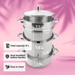 AREBOS Presse Fruits Extracteur Vapeur Presse-agrumes Cuiseur Vapeur Extracteur De Jus Ø 26cm -Fournitures De Cuisine Boutique 1200x1200 835