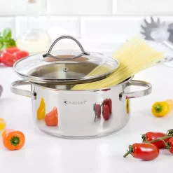 Set De 3 Pièces De Casseroles à Vapeur De Luxe - Cuiseur Vapeur En Acier Inoxydable Brillant 18/10 - Kassel ALICE 20 X 10 Cm / 3,2 L - CHROME -Fournitures De Cuisine Boutique 1200x1200 845