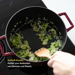 KIVY Faitout En Fonte émaillée Avec Couvercle Grill + Couvercle En Silicone [5,2 L - 26 Cm] - Pour Tous Feux Et Induction - Plat à Rôtir Cocotte En Fonte Avec Couvercle Allant Au Four - Cocotte En Fonte -Fournitures De Cuisine Boutique 1200x1200 850