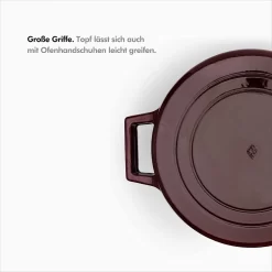 KIVY Faitout En Fonte émaillée Avec Couvercle Grill + Couvercle En Silicone [5,2 L - 26 Cm] - Pour Tous Feux Et Induction - Plat à Rôtir Cocotte En Fonte Avec Couvercle Allant Au Four - Cocotte En Fonte -Fournitures De Cuisine Boutique 1200x1200 853