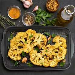 Rosmarino Black Line - Plaque Grill - 46cm -100% Sans PFAS & PFOA - Fonte D'aluminium - Revêtement Minéral Antiadhésif - Convient à Tous Feux & Lave-vaisselle -Fournitures De Cuisine Boutique 1200x1200 863