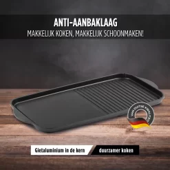 Rosmarino Black Line - Plaque Grill - 46cm -100% Sans PFAS & PFOA - Fonte D'aluminium - Revêtement Minéral Antiadhésif - Convient à Tous Feux & Lave-vaisselle -Fournitures De Cuisine Boutique 1200x1200 864