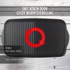 Rosmarino Black Line - Plaque Grill - 46cm -100% Sans PFAS & PFOA - Fonte D'aluminium - Revêtement Minéral Antiadhésif - Convient à Tous Feux & Lave-vaisselle -Fournitures De Cuisine Boutique 1200x1200 865