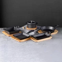 Poêle à Griller De Luxe Mini - Avec Planche De Service - Fonte - Cuisson - Salle à Manger - Cuisine - Autres Casseroles - Induction - Gaz - Casseroles - Poêles -Fournitures De Cuisine Boutique 1200x1200 874