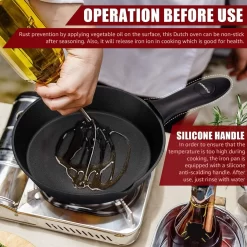 Poêle En Fonte, Poêle à Griller, Grille En Fonte, Poêles à Steak Avec Poignée, Ensemble De 3 Pièces Pour Barbecue à Gaz -Fournitures De Cuisine Boutique 1200x1200 875