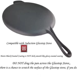 La Cuisine For Life Pan à Pizza En Fonte De 30 Cm Avec Revêtement En émail Noir Mat – Une Spatule En Bois Est Incluse -Fournitures De Cuisine Boutique 1200x1200 897