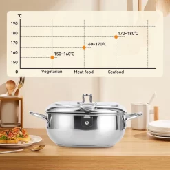 Friteuse En Acier Inoxydable Avec Thermomètre - 3,2 L - Égouttoir à Huile Et Couvercle - Friteuse De Style Japonais - Friteuse Tempura Pour Tempura - Frites - Steak De Poulet -Fournitures De Cuisine Boutique 1200x1200 905