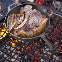 Poêle En Fonte De 12 Pouces Avec Revêtement En émail Noir Mat - Supports En Silicone Résistant à La Chaleur Inclus. Idéal Pour Une Utilisation Intérieure Et Extérieure, Passe Au Four. -Fournitures De Cuisine Boutique 1200x1200 912