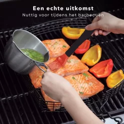 Cheqo® Acier Inoxydable BBQ Casserole - Casserole Pour Barbecue - Casserole Avec Brosse - ø11.5cm - Brosse En Siliconen -Fournitures De Cuisine Boutique 1200x1200 950