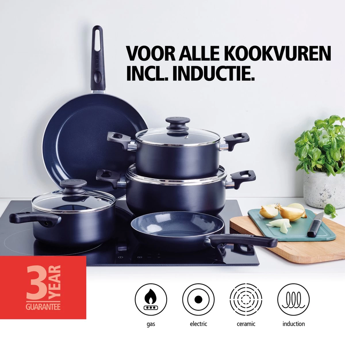 Set Brabantia Cooking Pleasure - 5 Pièces - Induction - Revêtement Antiadhésif Céramique - Sans Pfas 5 Set Brabantia Cooking Pleasure - 5 Pièces - Induction - Revêtement Antiadhésif Céramique - Sans Pfas – Image 5