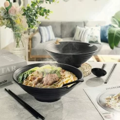 Lanbent 2 Ensembles (6 Pièces) Bol à Soupe Fenêtres , 1000 Ml, Grand Riz/nouilles Japonais Avec Cuillère Et Baguettes, Récipient De Stockage Des Aliments Pour Le Petit-déjeuner De Cuisine Pour Lave-vaisselle -Fournitures De Cuisine Boutique 1200x1200 98