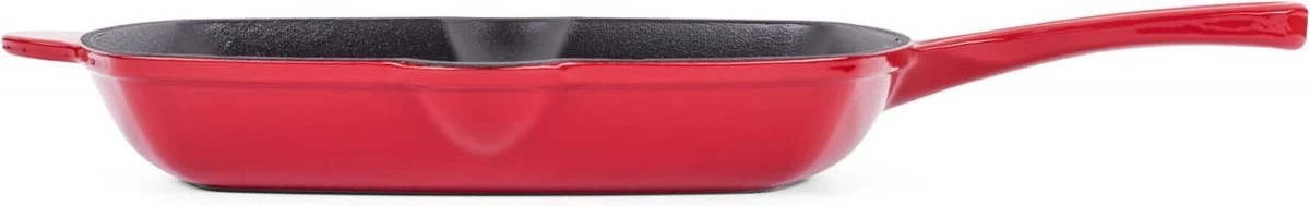 Rosmarino - Poêle En Fonte - Rouge - Ø27cm - Poêle à Griller - 100% Sans PFAS & PFOA - Émail - Convient à Toutes Les Sources De Chaleur 2 Rosmarino - Poêle En Fonte - Rouge - Ø27cm - Poêle à Griller - 100% Sans PFAS & PFOA - Émail - Convient à Toutes Les Sources De Chaleur – Image 2