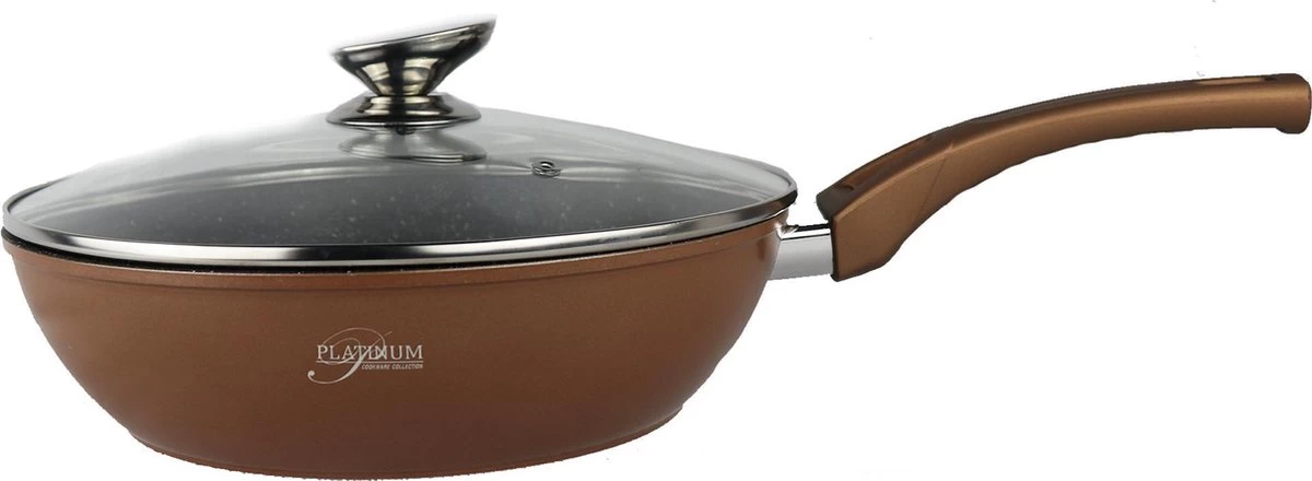 Platinum FDADF28 Sauteuse Koper Ø 28cm Avec Couvercle - Pour Toutes Les Sources De Chaleur, Y Compris L'induction