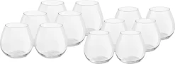 Un Ensemble De 12x Verres à Vin Sans Base Pour Vin Blanc Et Rouge Ronda - Verres à Vin Witte/ Rouge - Boire Du Vin