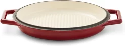 The Tasman Dutch Oven And Grill - Marmite - Fonte Recyclée - Avec Couvercle Grill - Ø29 Cm - Rouge -Fournitures De Cuisine Boutique 1200x443