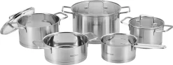 ProfiCook KTS 1225 - Set De Casseroles En Acier Inoxydable 5 Pièces - Avec Indication De La Taille -Fournitures De Cuisine Boutique 1200x450