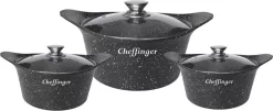 Cuisson CF© | Ensemble De Cocottes Design | Line Professionnelle Asiatique | 6 Pièces | Couvercle Inclus | Induction | 20, 24 & 28CM -Fournitures De Cuisine Boutique 1200x492