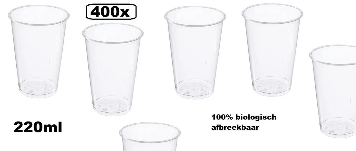 400x Verre De Limonade 220 Ml Nouvelle Génération - 100% Biodégradable à Boire Limonade Soda Eau Cola Carnaval Fête à Thème Festival 1 400x Verre De Limonade 220 Ml Nouvelle Génération - 100% Biodégradable à Boire Limonade Soda Eau Cola Carnaval Fête à Thème Festival