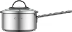 Casserole Luxe Avec Couvercle Trou De Surpression – Inox 18/10 Brossé - Casserole Kassel 16 X 8 Cm / 1,6L – CHROME
