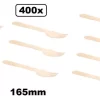 400x Fourchette En Bois Bio Naturel 165mm Nouvelle Génération - Couverts BBQ Alimentaire Bois Durable Remuer Glace Restaurant Dîner De Fruits