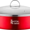 Royal Swiss Groot Casserole à Induction 40cm - Ensemble De Poêles Avec Revêtement Antiadhésif Et Couvercle En Verres
